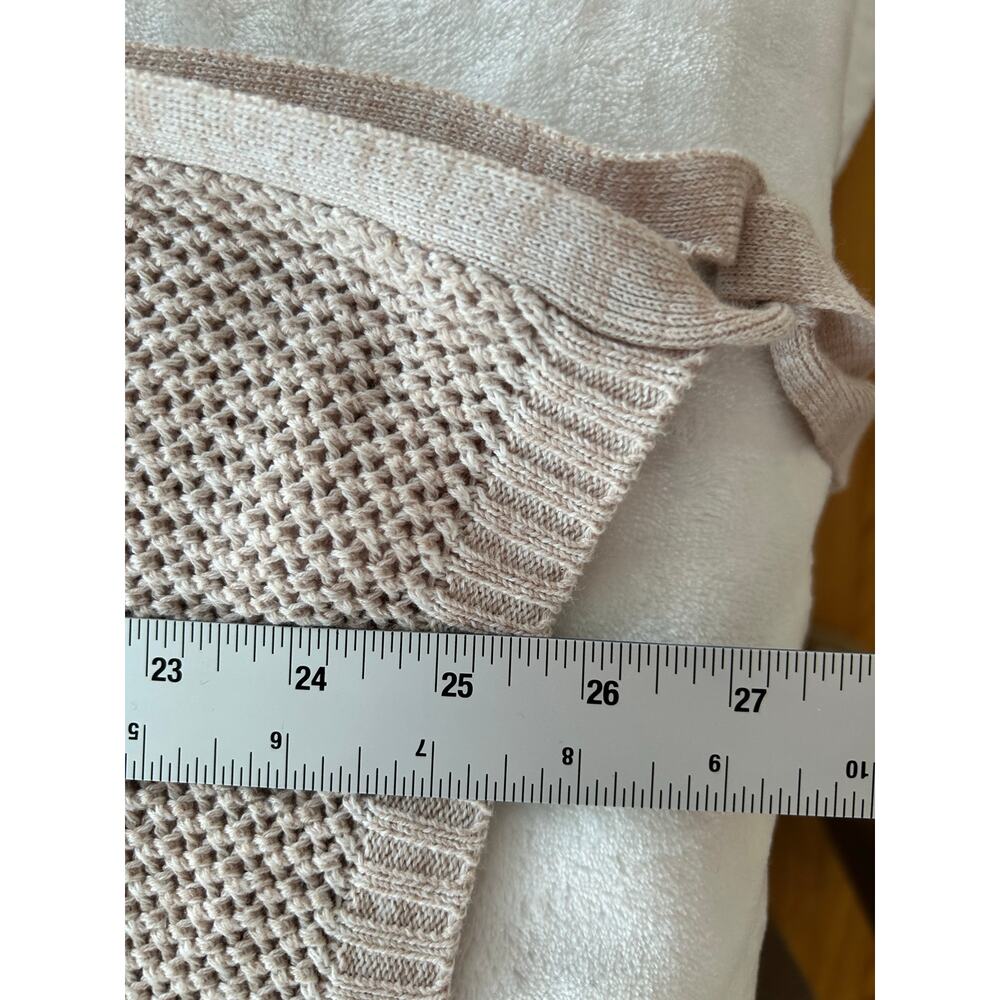 Lysse Fish Net Long Sweater with Side Ties Beige Beachy Oversized Small XC - Picture 6 of 11